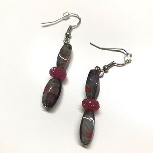 Glass beads dangle earrings handmade by MunandMe